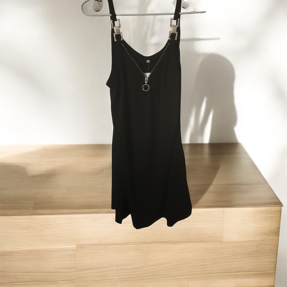 Elegant Black Asymmetrical Dress